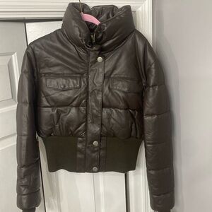 Vintage Leather Bomber Jacket